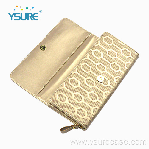 Leather wallet genuine multilayer wallet for zipper woman